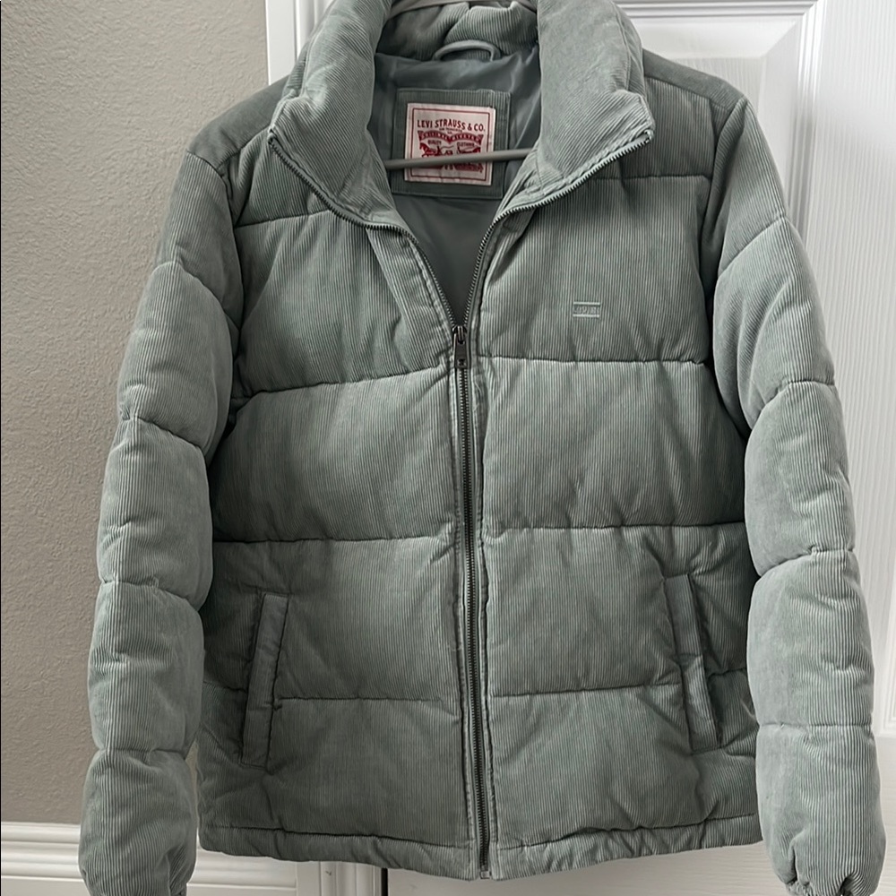 Signature by Levi Strauss Green Quilted Puffer Jacket- Medium.